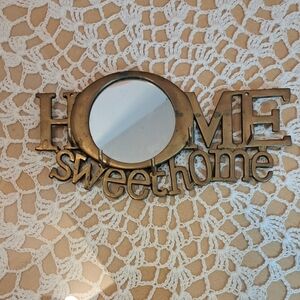 Vintage Gold 'Home Sweet Home' Mirror Decor